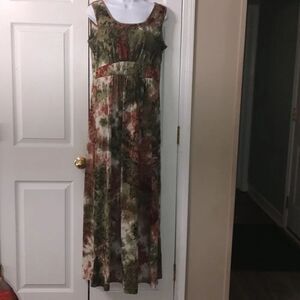 Woosea brown tan green beige sleeveless maxi dress  Sz XL NWT